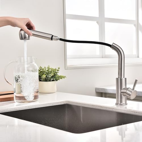 HOMELODY Wasserhahn Küche Ausziehbar mit 2 Strahlarten Geschirrbrause Spültischarmatur mit Brause 304 Edelstahl Küchenarmatur Hochdruck Mischbatterie 360° Drehbar Einhebelmischer Armatur, Gebürstet HOMELODY Wasserhahn Küche Ausziehbar mit 2 Strahlarten Geschirrbrause Spültischarmatur mit Brause 304 Edelstahl Küchenarmatur Hochdruck Mischbatterie 360° Drehbar Einhebelmischer Armatur, Gebürstet von HOMELODY