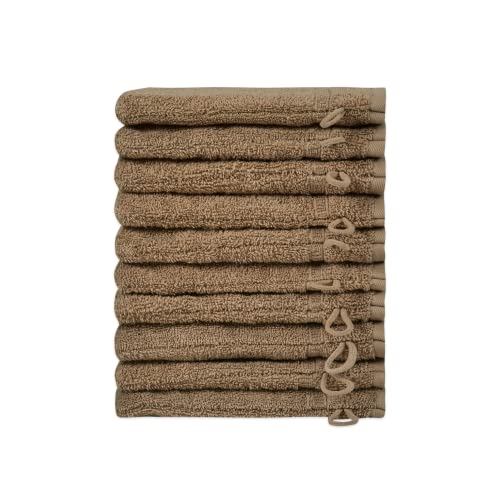 HOMELOVER 100% Bio-Baumwolle Waschlappen, Hohe Qualität, Weich & Sehr Saugfähig, Schnell Trocknendes, Oeko-TEX Made in Green & GOTS Zertifiziert (10 Waschlappen 16x21, Cone Brown) von HOMELOVER