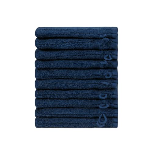 Homelover Organic Cotton, Oeko-Tex & GOTS Certified (10 Face Cloths 16x21, Deep Sea Blue) von Homelover