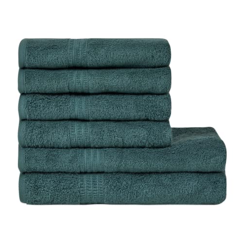 Homelover 100% Bio-Baumwolle Handtuch Set, Badetücher, Hohe Qualität, Weich & Sehr Saugfähig, Schnell Trocknendes, Oeko-TEX Made in Green&GOTS Zertifiziert(2-70x130, 4-50x90, Forest Green) von Homelover