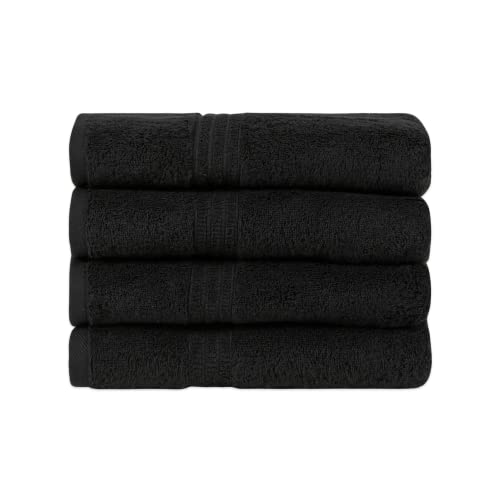 HOMELOVER Bio-Baumwollhandtücher - Handtuch-Set von 4, Extra weiche 100% türkische Baumwolle Friseur und Handtücher für Bad, Luxus Hand Gesicht Handtücher für Küche, Charcoal Black von HOMELOVER