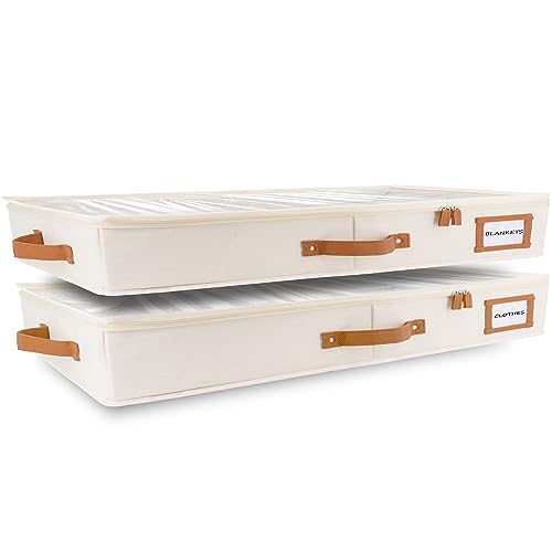 HOMELUX THEORY Unterbett-Aufbewahrungsbehälter mit niedrigem Profil, dünner Unterbett-Organizer mit Behältern und Deckeln, Unterbett-Aufbewahrungsbox, ideal für saisonale Kleidung, Decken, Stoff und HOMELUX THEORY Unterbett-Aufbewahrungsbehälter mit niedrigem Profil, dünner Unterbett-Organizer mit Behältern und Deckeln, Unterbett-Aufbewahrungsbox, ideal für saisonale Kleidung, Decken, Stoff und von HOMELUX THEORY