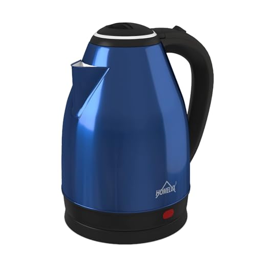 Homelux 1,8L Edelstahl Wasserkocher, 1500W, BPA-freier Heißwasserboiler, Schnelldurchlauferhitzer mit Abschaltautomatik und Trockengehschutz-Technologie, Geeignet für Kaffee, Tee,Blau von HOMELUX