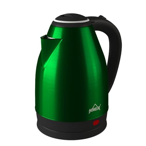 HOMELUX 1,8L Edelstahl Wasserkocher, 1500W, BPA-freier Heißwasserboiler, Schnelldurchlauferhitzer mit Abschaltautomatik und Trockengehschutz-Technologie, Geeignet für Kaffee, Tee,Grün von HOMELUX