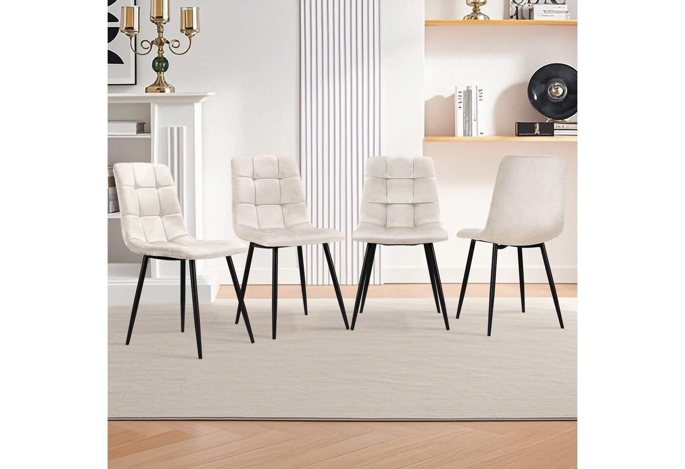 HOMELUX 4-Fußstuhl Esszimmerstühle Küchenstuhl 4er Set Essstühle mit Rückenlehne (Set, 4 St), Kann für private oder gewerbliche Zwecke genutzt werden, bis 110 kg von HOMELUX