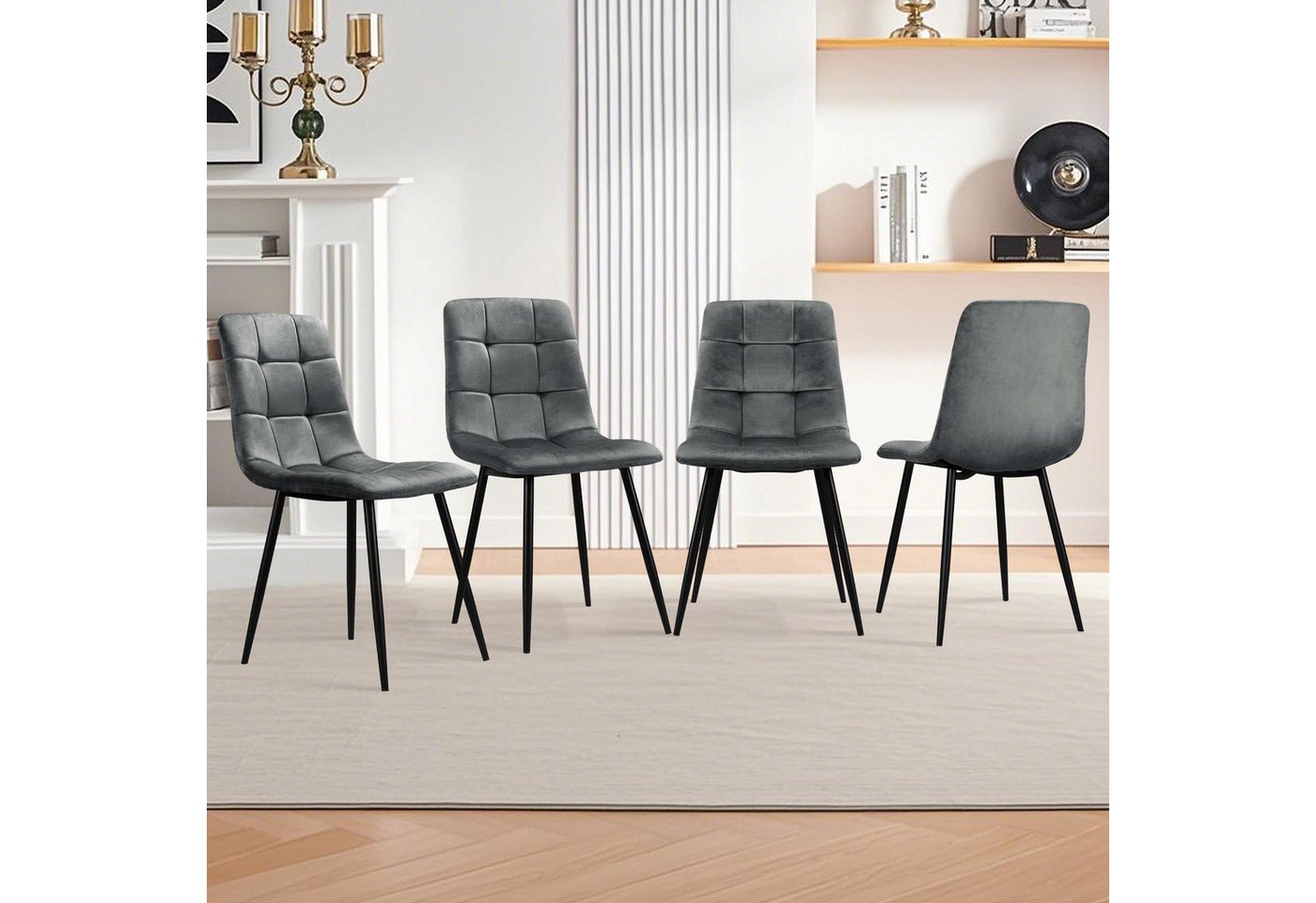 HOMELUX 4-Fußstuhl Esszimmerstühle Küchenstuhl 4er Set Essstühle mit Rückenlehne (Set, 4 St), Kann für private oder gewerbliche Zwecke genutzt werden, bis 110 kg von HOMELUX