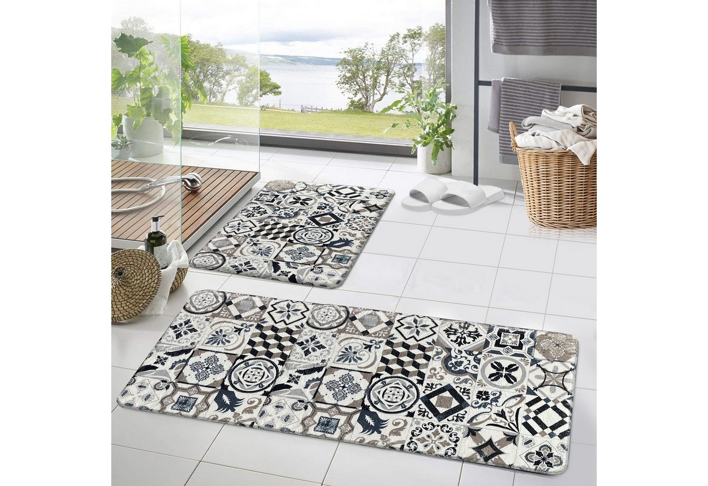 HOMELUX Badematte Badematte Badvorleger Badteppich Duschvorleger Set, Rutschfester Gummi, Lichtecht, Schallschluckend, Ruschsicher, Polyester, Größe: 50x160cm+50x80cm HOMELUX Badematte Badematte Badvorleger Badteppich Duschvorleger Set, Rutschfester Gummi, Lichtecht, Schallschluckend, Ruschsicher, Polyester, Größe: 50x160cm+50x80cm von HOMELUX