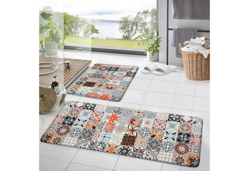 HOMELUX Badematte Badematte Badvorleger Badteppich Duschvorleger Set, Rutschfester Gummi, Lichtecht, Schallschluckend, Ruschsicher, Polyester, Größe: 50x160cm+50x80cm von HOMELUX