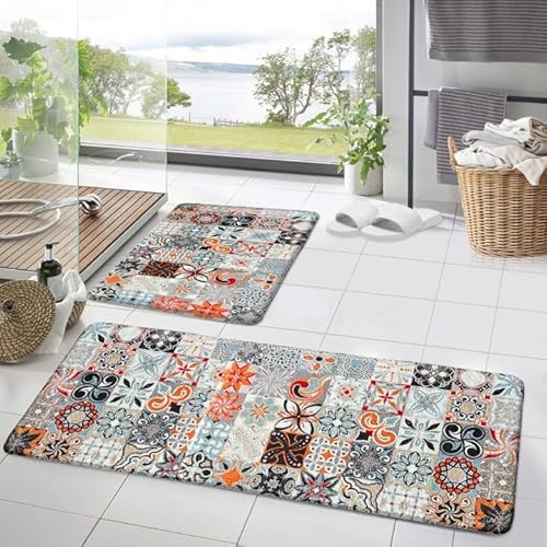 HOMELUX Badezimmerteppich 2 Teilig Badematte, Weicher Badeteppich, Badezimmer Set, Badvorleger rutschfest Waschbar, Flauschiger, Saugfähige Duschvorleger, 50×160 cm+50×80 cm, Für Badezimmer, 2A2ORB von HOMELUX