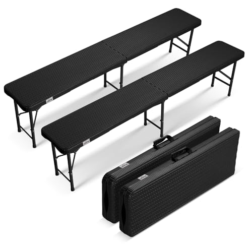 HOMELUX Bierbank 2er Set Klappbar 8 Personen, Kunststoff Klappbank, Faltbar Biergarten, Campingbank Bierbänke Bierbankgarnitur Gartenbank von HOMELUX