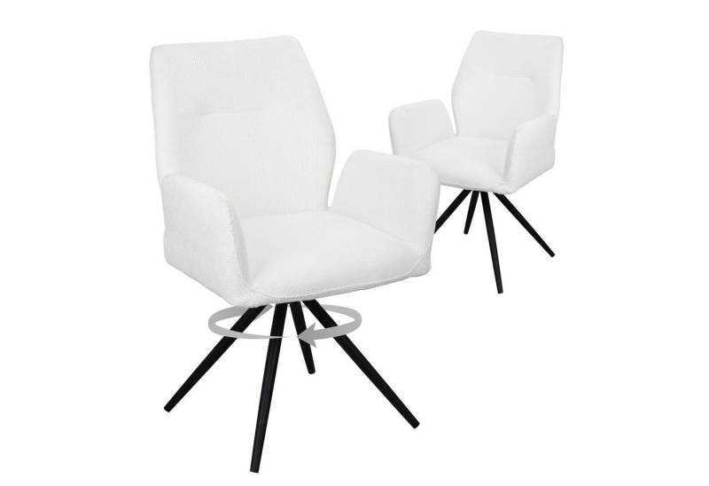 HOMELUX Polsterstuhl 360° Drehbar Esszimmerstühle 2er Set, Küchenstuhl, Stühle Esszimmer (Stuhl für Schlafzimmer, Wohnzimmer, 2 St), Esszimmerstuhl mit Armlehnen Rückenlehne & Metallbeinen von HOMELUX