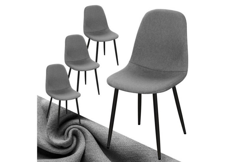 HOMELUX 4-Fußstuhl Esszimmerstühle 4er Set, Stühle Esszimmer Küchenstuhl mit Metallbeinen (Stuhl für Schlafzimmer, Wohnzimmer, 4 St), Polsterstuhl bis 110 kg von HOMELUX