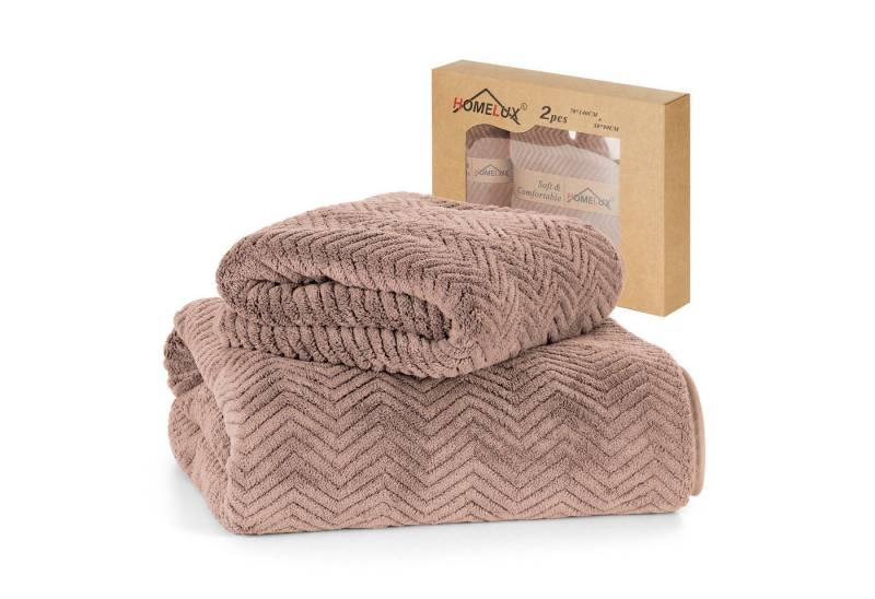 HOMELUX Handtuch Set 2 / 3 / 4 teilig Badetuch Set + Towel saugstarkes Frottiertücher Set, (Badetuch, 2-St), Saugstark mit griffiger Oberfläche von HOMELUX
