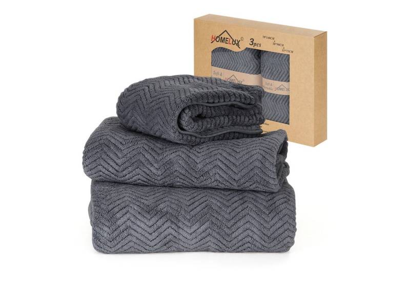 HOMELUX Handtuch Set 2 / 3 / 4 teilig Badetuch Set + Towel saugstarkes Frottiertücher Set, (Badetuch, 3-St), Saugstark mit griffiger Oberfläche von HOMELUX
