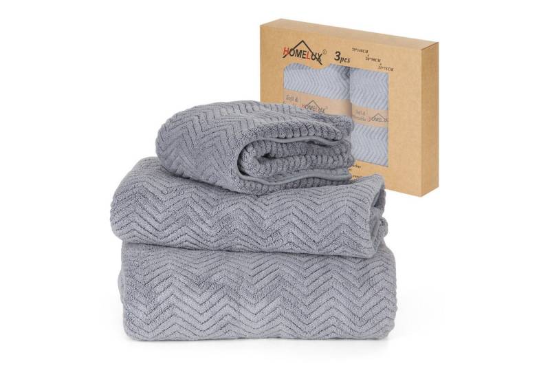 HOMELUX Handtuch Set 2 / 3 / 4 teilig Badetuch Set + Towel saugstarkes Frottiertücher Set, (Badetuch, 3-St), Saugstark mit griffiger Oberfläche von HOMELUX