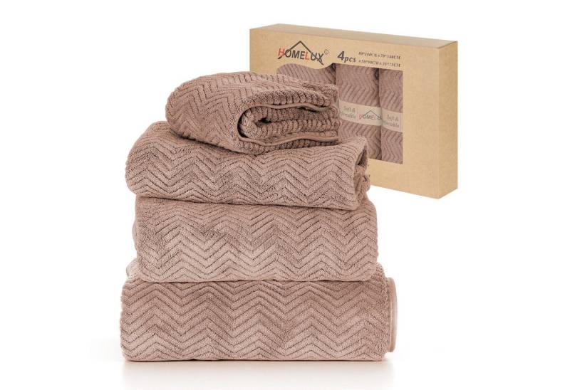HOMELUX Handtuch Set 2 / 3 / 4 teilig Badetuch Set + Towel saugstarkes Frottiertücher Set, (Badetuch, 4-St), Saugstark mit griffiger Oberfläche von HOMELUX