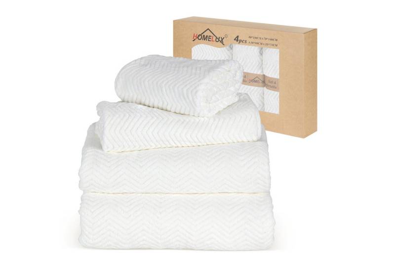 HOMELUX Handtuch Set 2 / 3 / 4 teilig Badetuch Set + Towel saugstarkes Frottiertücher Set, (Badetuch, 4-St), Saugstark mit griffiger Oberfläche von HOMELUX