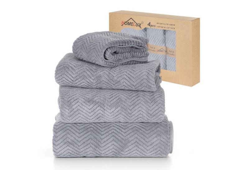 HOMELUX Handtuch Set 2 / 3 / 4 teilig Badetuch Set + Towel saugstarkes Frottiertücher Set, (Badetuch, 4-St), Saugstark mit griffiger Oberfläche von HOMELUX