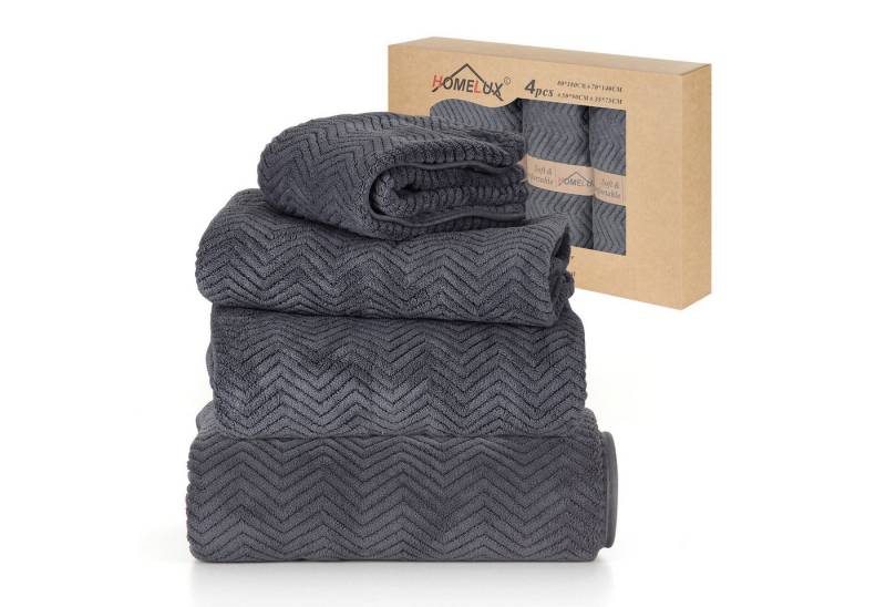 HOMELUX Handtuch Set 2 / 3 / 4 teilig Badetuch Set + Towel saugstarkes Frottiertücher Set, (Badetuch, 4-St), Saugstark mit griffiger Oberfläche von HOMELUX