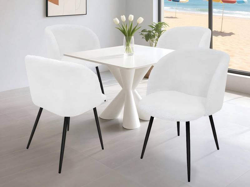 HOMELUX Polsterstuhl Esszimmer Stühle 4st Schminktisch Stuhl, Esszimmerstuhl Küchenstühle, Teddy Stoff Esstisch Stühle mit Armlehne & Metallbeine HOMELUX Polsterstuhl Esszimmer Stühle 4st Schminktisch Stuhl, Esszimmerstuhl Küchenstühle, Teddy Stoff Esstisch Stühle mit Armlehne & Metallbeine von HOMELUX