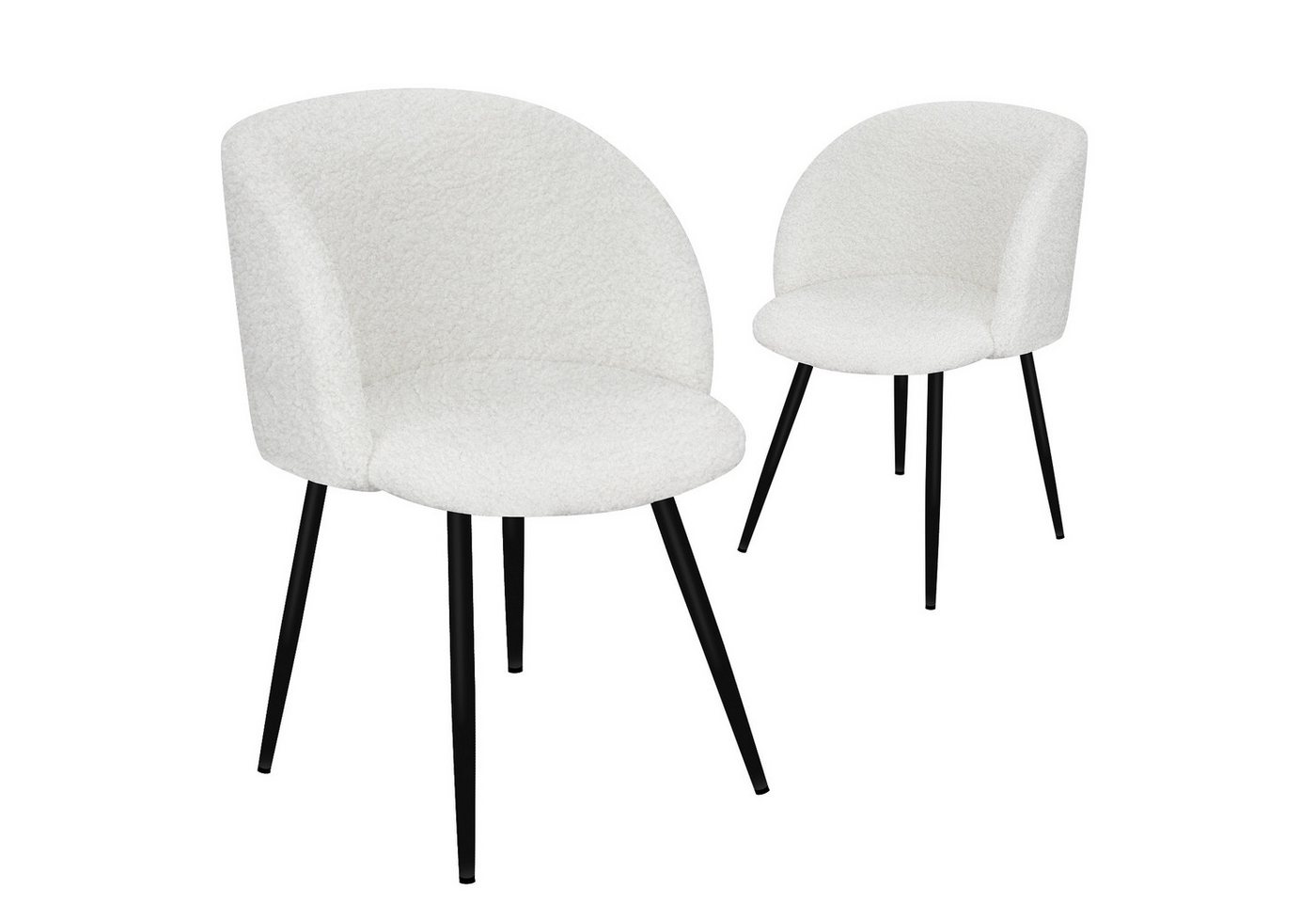 HOMELUX Polsterstuhl Esszimmerstuhl 2/4 Set, Küchenstuhl mit Armlehnen & Metallbeine (Sessel modern für Wohnzimmer, Esszimmer, Schminktisch, 2 St), Teddy Stoff von HOMELUX