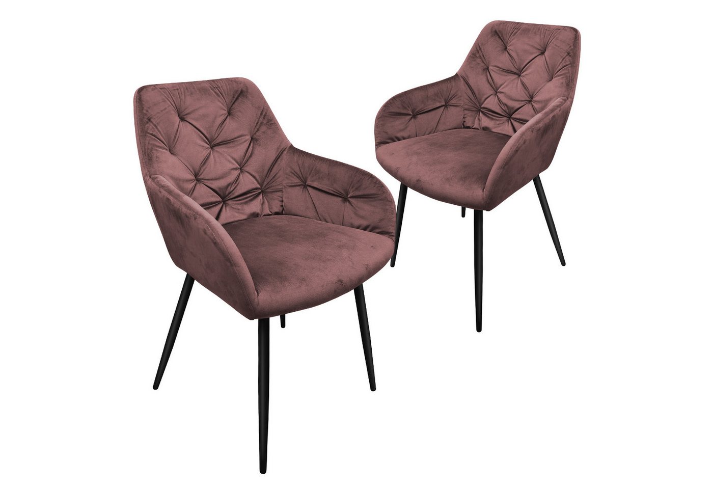 HOMELUX Polsterstuhl Esszimmerstuhl 2er Set, Samtvelours mit klassischem Rautenmuster (Polsterstuhl mit Armlehnen, 2 St), Küchenstuhl Wohnzimmerstuhl Stühle HOMELUX Polsterstuhl Esszimmerstuhl 2er Set, Samtvelours mit klassischem Rautenmuster (Polsterstuhl mit Armlehnen, 2 St), Küchenstuhl Wohnzimmerstuhl Stühle von HOMELUX