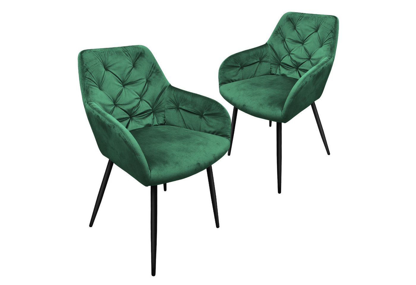 HOMELUX Polsterstuhl Esszimmerstuhl 2er Set, Samtvelours mit klassischem Rautenmuster (Polsterstuhl mit Armlehnen, 2 St), Küchenstuhl Wohnzimmerstuhl Stühle HOMELUX Polsterstuhl Esszimmerstuhl 2er Set, Samtvelours mit klassischem Rautenmuster (Polsterstuhl mit Armlehnen, 2 St), Küchenstuhl Wohnzimmerstuhl Stühle von HOMELUX
