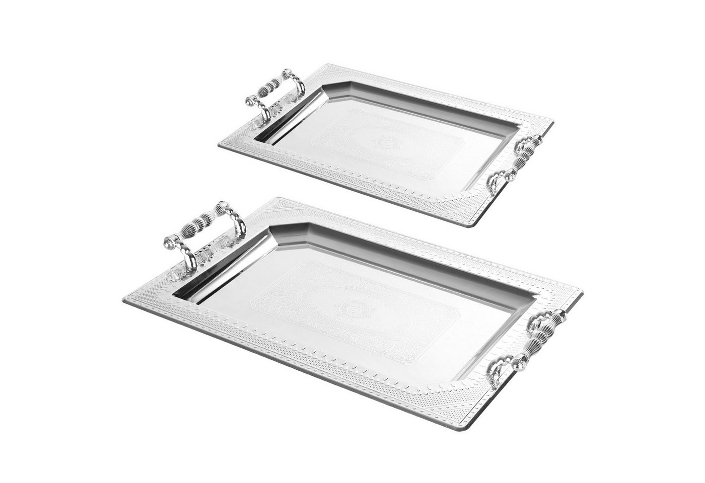 HOMELUX Tablett Set 2X Servierplatte mit Griff, Deko Tablett Set, (2 xTablett), Serviertablett/Obsttablett/Dekotablett/Kosmetiktablett von HOMELUX