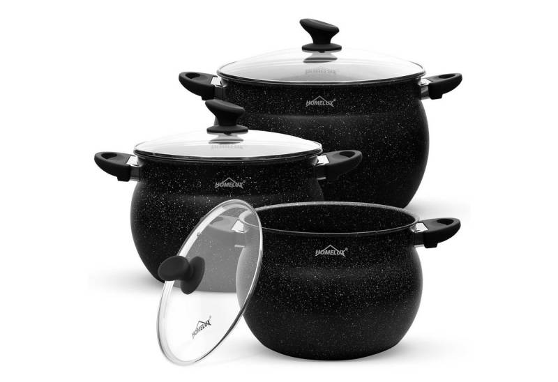 HOMELUX Topf-Set Topf-Set 6 tlg Suppentöpfe Set, Kochtopf Induktions mit Glasdeckel, (6-tlg), Induktion von HOMELUX