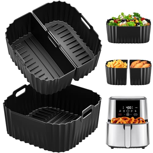 Silikoneinlagen für Chefman 8QT Luftfritteuse, quadratisch, 3 Stück, wiederverwendbar, Silikon-Topf, Backzubehör für Instant, Nuwave, Gourmia und andere 8QT bis 10QT große AirFryer, 2-in-1-Einlagen Silikoneinlagen für Chefman 8QT Luftfritteuse, quadratisch, 3 Stück, wiederverwendbar, Silikon-Topf, Backzubehör für Instant, Nuwave, Gourmia und andere 8QT bis 10QT große AirFryer, 2-in-1-Einlagen von HOMELYLIFE