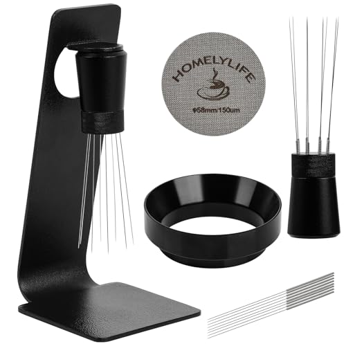 WDT Tool Espresso Puck Sieb, 58mm Espresso Zubehör Kit - 150μm Puck Sieb Set, 0.25mm 316 Edelstahl 8 Nadeln Kaffee Verteilung Rührer, Dosiertrichter für Barista WDT Tool Espresso Puck Sieb, 58mm Espresso Zubehör Kit - 150μm Puck Sieb Set, 0.25mm 316 Edelstahl 8 Nadeln Kaffee Verteilung Rührer, Dosiertrichter für Barista von HOMELYLIFE