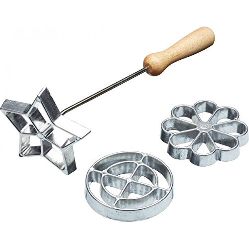 KitchenCraft Rosetten-Set Home Made Kreis/Blume/Stern 3-teilig, Aluminium, Silber, 28 x 28 x 30 cm von KitchenCraft