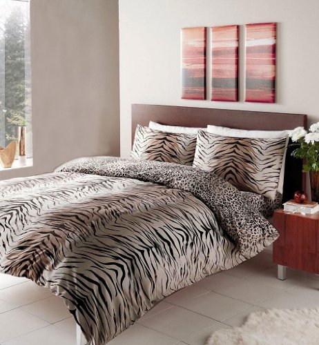 HOMEMAKER BEDDING Bettbezug-Set mit Kissenbezügen, Tigermuster, Doppelbett von HOMEMAKER BEDDING