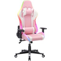 Gaming Stuhl mit rgb LED-Leuchten und Lautsprechern Videospielstuhl Racing Computter Stuhl pc Stuhl aus PU-Leder mit hoher Rückenlehne ergonomischer von HOMEMIYN