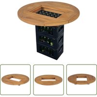 Homemiyn - The Living Store Bierkastentisch Teak 70 cm - Gartenmöbel - Teaktisch - Bierkasten Tisch - Outdoortisch - Partytisch von HOMEMIYN