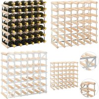 Weinregal für 42 Flaschen Massivholz Kiefer - Weinregal - Weinregale - Home & Living - Beige von HOMEMIYN