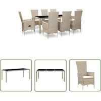 The Living Store 9-tlg. Garten-Essgruppe mit Auflagen Poly Rattan Beige - Esszimmerset - Gartenmöbel - Outdoor Möbel - Rattan Gartenmöbel The Living Store 9-tlg. Garten-Essgruppe mit Auflagen Poly Rattan Beige - Esszimmerset - Gartenmöbel - Outdoor Möbel - Rattan Gartenmöbel von HOMEMIYN