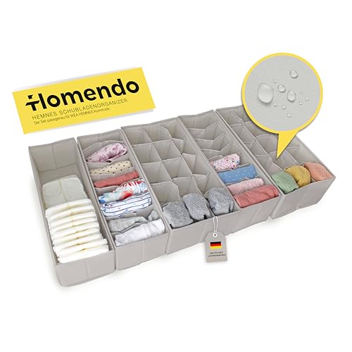 HOMENDO® Organizer für IKEA HEMNES Kommode – optimierte Fächer, abwaschbar, biologisch abbaubarer Premiumstoff – atmungsaktiv, passgenau und hygienisch von HOMENDO