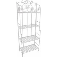 Milani Home - 4 -Storey Étagère -Regal in Margherita Stahl schließbar - White - White Milani Home - 4 -Storey Étagère -Regal in Margherita Stahl schließbar - White - White von HOMENESS