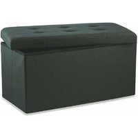 Cassapanca Container Bauer 76x37.5xh.38 cm für Innenraum mit mdf -Struktur und Hautbox Eco -Leder -Polsterung - Black - Black von HOMENESS