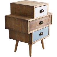 Holzkiste mit 3 farbigen Schubladen 50x35xh49,5 cm Vittoria von HOMENESS