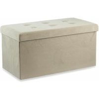 Homeness - Cassapanca Multi -Use mdf Multi -Folding Folding Fabbed im Samt -Effekt -Faltbox - Beige - Beige von HOMENESS