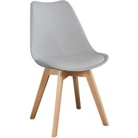 Holz- und Plastik -Innenstuhl mit gepolstertem sammelem Sitz - Gray - Gray von HOMENESS