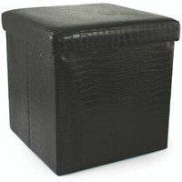 Pouf Multiputable Multiuse Container, mdf -Struktur, Eco -Leder -Polster 38x38xh.38 cm von HOMENESS