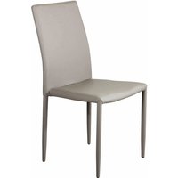Innerer stapelbarer Stuhl mit Stahlkonstruktion mit hellem Hautöder bedeckt - DarkKhaki - DarkKhaki von HOMENESS