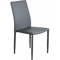 Innerer stapelbarer Stuhl mit Stahlkonstruktion mit hellem Hautöder bedeckt - DarkGrey von HOMENESS