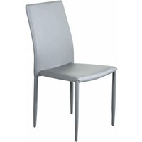 Innerer stapelbarer Stuhl mit Stahlkonstruktion mit hellem Hautöder bedeckt - LightGrey - LightGrey von HOMENESS