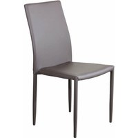 Innerer stapelbarer Stuhl mit Stahlkonstruktion mit hellem Hautöder bedeckt - SaddleBrown - SaddleBrown von HOMENESS