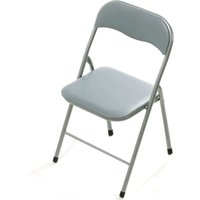 Klappstuhl aus Innen- oder Außenstahl mit Sitz und zurück in ppcp -gepolsterten Kleider - LightGrey - LightGrey von HOMENESS