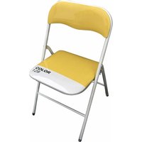 Klappstuhl aus Innen- oder Außenstahl mit Sitz und zurück in ppcp -gepolsterten Kleider - Yellow - Yellow von HOMENESS